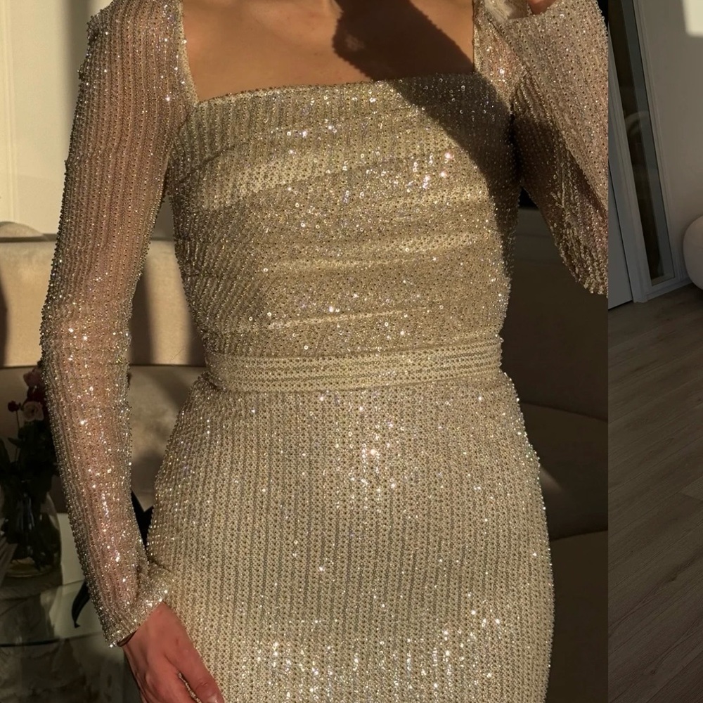 Elegant Cream Evening Dress